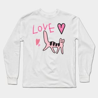 I LOVE PINK, PINK CAT Long Sleeve T-Shirt